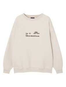Pull&Bear Sweater majica ecru/prljavo bijela / čokolada