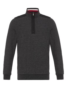 DENIM CULTURE Sweater majica 'ARIEL' antracit siva / vatreno crvena / crna