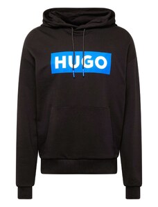 HUGO Sweater majica 'Nalves' azur / crna / prljavo bijela