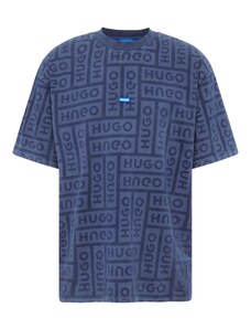 HUGO Majica 'Nidane' mornarsko plava / akvamarin / tamno plava