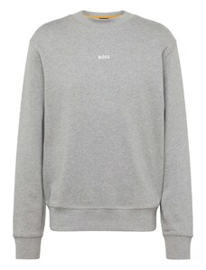 BOSS Sweater majica svijetlosiva / bijela