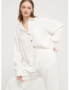 Pamučna košulja Billabong Swell za žene, boja: bijela, relaxed, s klasičnim ovratnikom, ABJWT00487