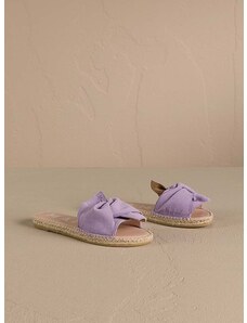 Natikače od brušene kože Manebi Hamptons Sandals With Knot za žene, boja: ljubičasta, W 1.3 JK