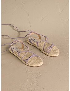 Sandale od brušene kože Manebi Lace-Up Sandals za žene, boja: ljubičasta, P 7.4 Y0