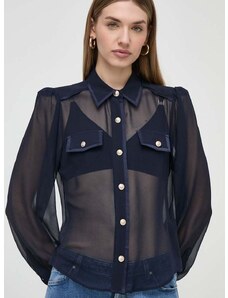 Košulja Marciano Guess EMILY za žene, boja: tamno plava, regular, s klasičnim ovratnikom, 4GGH18 9436Z