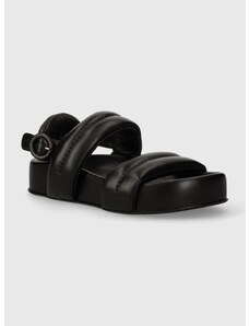 Kožne sandale AGL JANE za žene, boja: crna, s platformom, D685004PGSOFTY0000