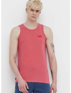 Pamučna majica Superdry za muškarce, boja: ružičasta