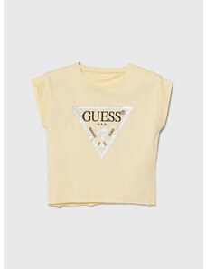 Dječja majica kratkih rukava Guess boja: žuta