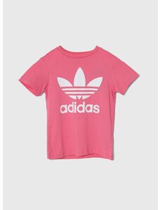 Dječja pamučna majica kratkih rukava adidas Originals TREFOIL TEE boja: ružičasta