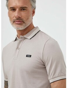 Polo majica Calvin Klein za muškarce, boja: bež, bez uzorka