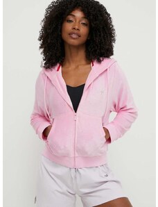 Homewear dukserica HUGO boja: ružičasta, s kapuljačom, bez uzorka