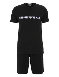 Emporio Armani Kratka pidžama kraljevsko plava / crna / bijela