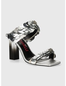 Natikače Just Cavalli za žene, boja: srebrna, s debelom potpeticom, 76RA3S31
