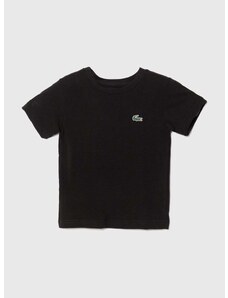 Dječja majica kratkih rukava Lacoste boja: crna, bez uzorka