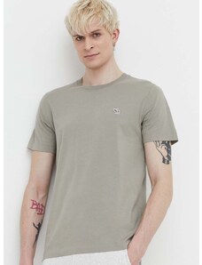 Pamučna majica Abercrombie & Fitch za muškarce, boja: zelena, bez uzorka