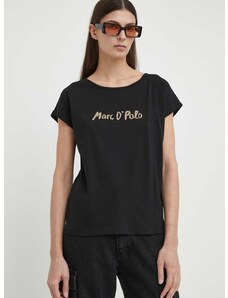 Pamučna majica Marc O'Polo za žene, boja: crna