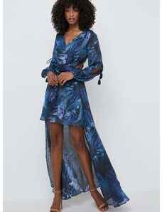 Haljina Guess boja: tamno plava, mini, širi se prema dolje