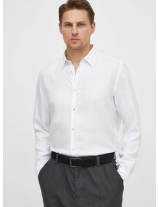 Košulja BOSS za muškarce, boja: bijela, regular, s klasičnim ovratnikom