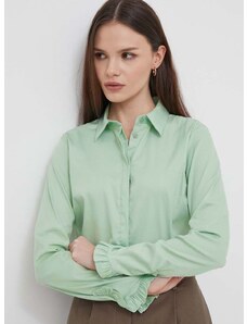 Košulja Mos Mosh za žene, boja: zelena, regular, s klasičnim ovratnikom