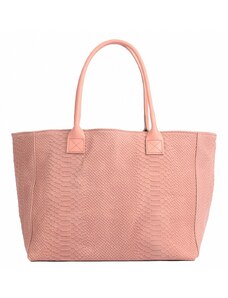 Luksuzna Talijanska torba od prave kože VERA ITALY "Pileya", boja ružičasta, 28x47cm
