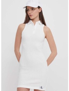 Pamučna haljina Calvin Klein Jeans boja: bijela, mini, uska