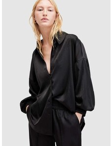 Košulja AllSaints CHARLI JACQ SHIRT za žene, boja: crna, relaxed, s klasičnim ovratnikom, W084PA