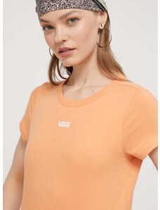 Pamučna majica Vans za žene, boja: narančasta