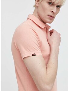 Pamučna polo majica Superdry boja: ružičasta, bez uzorka