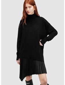 Haljina i džemper AllSaints FLORA DRESS boja: crna, mini, širi se prema dolje, WD597Z