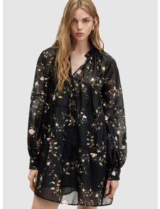 Haljina AllSaints MINDY OTO DRESS boja: crna, mini, širi se prema dolje, WD534Z