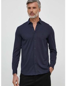 Pamučna košulja Armani Exchange za muškarce, boja: tamno plava, regular, s klasičnim ovratnikom, 3DZCHQ ZJ8EZ
