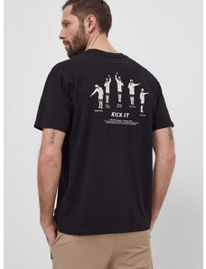 Pamučna majica Hummel za muškarce, boja: crna, s tiskom