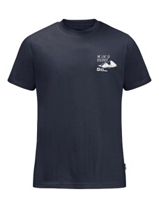JACK WOLFSKIN Tehnička sportska majica 'DISCOVER' morsko plava / bijela
