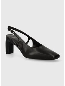 Kožne salonke Vagabond Shoemakers VENDELA boja: crna, s debelom potpeticom, s otvorenom petom, 5723-101-20