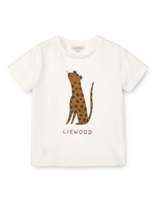 Pamučna majica kratkih rukava za bebe Liewood Apia Baby Placement Shortsleeve T-shirt boja: bež, s tiskom