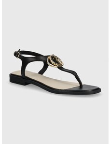 Kožne sandale Guess MIRY za žene, boja: crna, FLJMIR LEA03