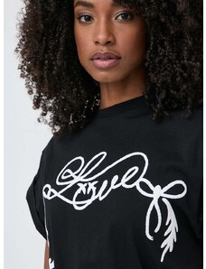 Pamučna majica Pinko za žene, boja: crna, 103138 A1XD