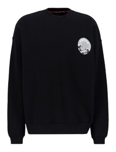 ALPHA INDUSTRIES Sweater majica 'Japan Wave Warrior' siva / crna / bijela