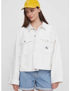 Traper jakna Calvin Klein Jeans za žene, boja: bež, za prijelazno razdoblje, oversize