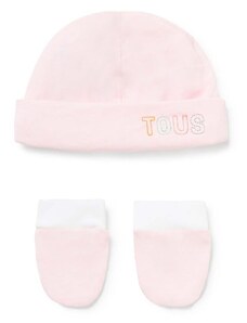 Dječja kapa i rukavice Tous boja: ružičasta, od tanke pletenine, pamučna