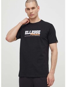 Pamučna majica Ellesse Zagda T-Shirt za muškarce, boja: crna, s tiskom, SHV20122