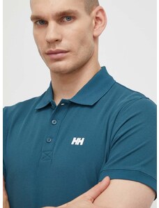 Polo majica Helly Hansen za muškarce, boja: zelena, s aplikacijom