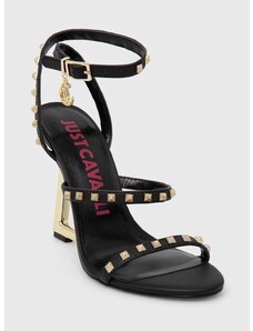 Kožne sandale Just Cavalli boja: crna, 76RA3S62