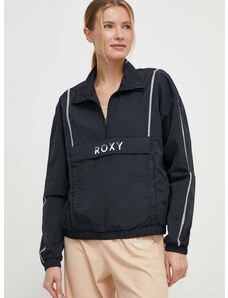 Vjetrovka Roxy Bold Moves x Mizuno boja: crna, za prijelazno razdoblje, oversize