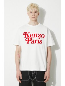 Pamučna majica Kenzo by Verdy za muškarce, boja: bijela, s tiskom, FE55TS1914SY.02