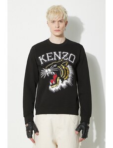Pamučna dukserica Kenzo Tiger Varsity Slim Sweatshirt za muškarce, boja: crna, s aplikacijom, FE55SW1844MF.99J