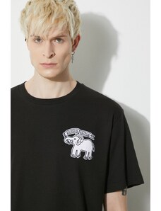 Pamučna majica Kenzo Elephant Flag Classic T-Shirt za muškarce, boja: crna, s aplikacijom, FE55TS2724SG.99J