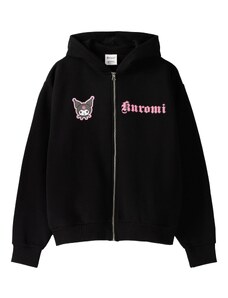 Bershka Sweater majica grafit siva / roza / crna / bijela