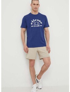 Pamučna majica Ellesse Club T-Shirt za muškarce, boja: tamno plava, s tiskom, SHV20259