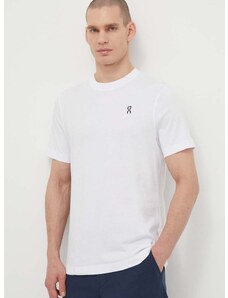 Pamučna majica On-running za muškarce, boja: bijela, bez uzorka
